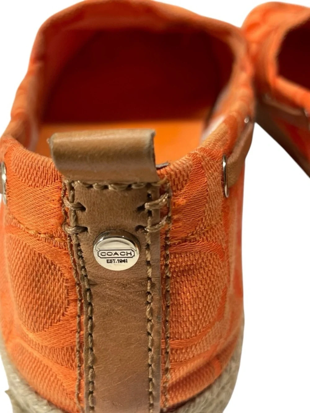 Coach Mellow Espadrille Orange Slip-On Shoes in size 8M